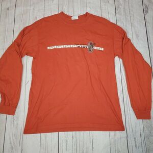 Vintage Galligaskins Alaska Moose Long Sleeve Orange T Shirt Men’s M Made in USA